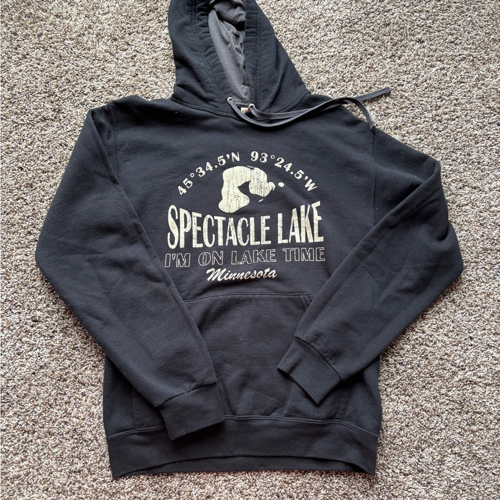 Spectacle Lake Black Hoodie Sweatshirt - Minnesota Lake Time